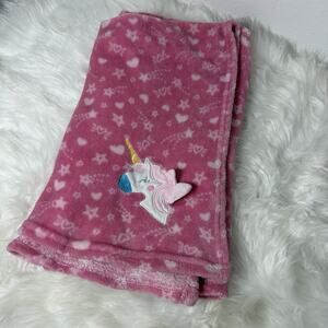 Le Bebe FAVORITE Pink Unicorn Stars Hearts Baby Blanket Dollar General